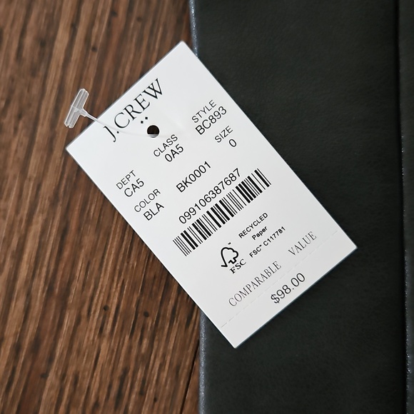 NWT J. Crew Womens‎ Black Faux A-Line Leather Mini Skirt - Picture 6 of 6